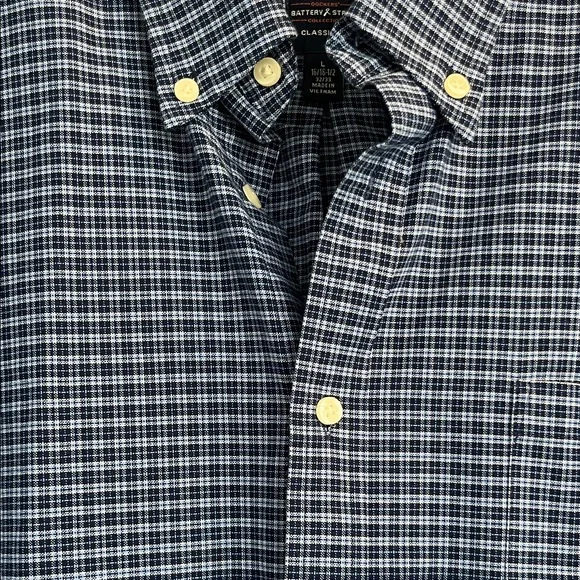 Men's Dockers Battery Street Blue Checkered Shirt Size Large - Picture 3 of 5